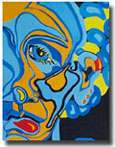 "Blue Half Face" Original Art (Oil Painting)