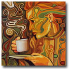 "Coffee Drinker" Original Art (Oil Painting)