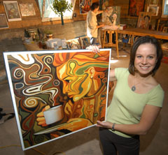 Artist Oliver Ray and his wife Christie.